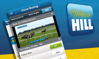 William Hill app on the live streaming screen