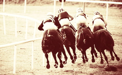 A vintage Chester May Festival race, image in black and white