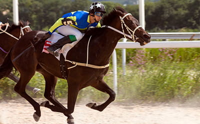 A Coral Eclipse modern race, with a lone jockey at the front