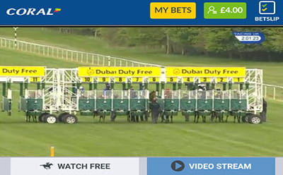 Horse Racing Streaming on Coral Mobile