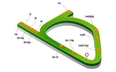 Topographical map of Doncaster Racecourse