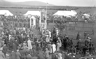 Dundalk all-weather historic racecourse, photo in black and white 