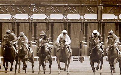 A vintage race from Stratford on Avon in black and white