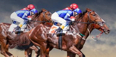 horses with jockeys